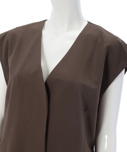 fifth（フィフス）の「ルーズノーカラージレ（ベスト・レディース・ブラック/モカ/ライトベージュ・SMALL/MEDIUM）」の8枚目の写真