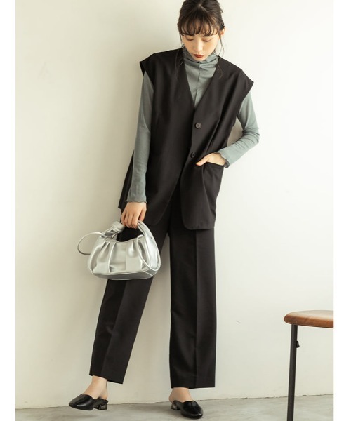 fifth（フィフス）の「ルーズノーカラージレ（ベスト・レディース・ブラック/モカ/ライトベージュ・SMALL/MEDIUM）」の20枚目の写真