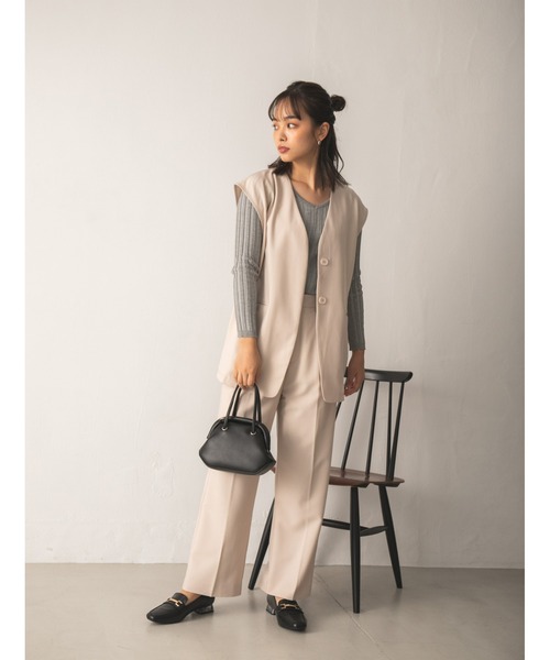 fifth（フィフス）の「ルーズノーカラージレ（ベスト・レディース・ブラック/モカ/ライトベージュ・SMALL/MEDIUM）」の22枚目の写真