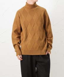 NAVY ネイビー PBTダイヤタートルネックセーター