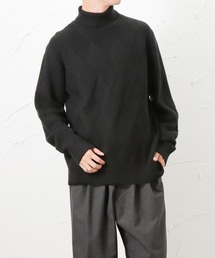 NAVY ネイビー PBTダイヤタートルネックセーター