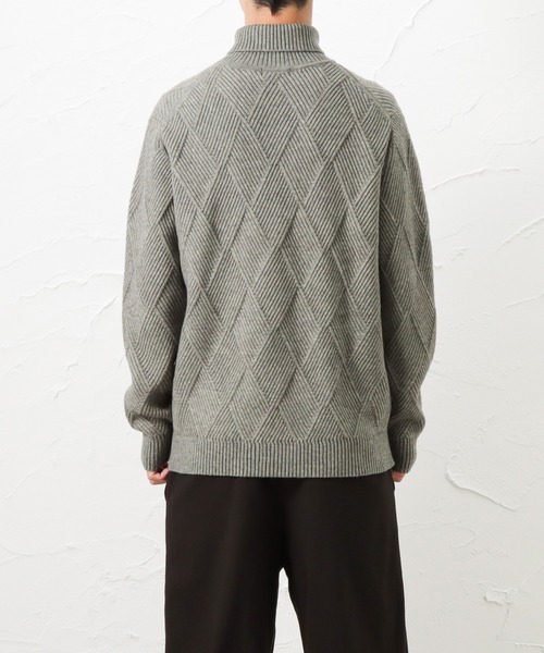 NAVY(ネイビー)の「NAVY ネイビー PBTダイヤタートルネックセーター(ニット/セーター・メンズ・ブラック/グレー/ブラウン/ネイビー・L/XL/M)」の9枚目の写真