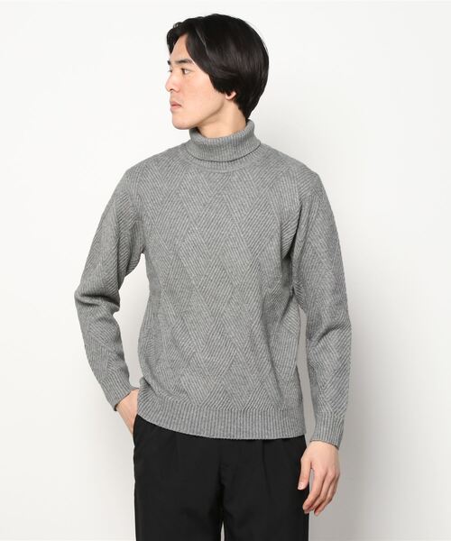 NAVY(ネイビー)の「NAVY ネイビー PBTダイヤタートルネックセーター(ニット/セーター・メンズ・ブラック/グレー/ブラウン/ネイビー・L/XL/M)」の22枚目の写真