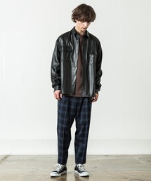 SLICK（スリック）の「フェイクレザーダブルポケットシャツジャケット