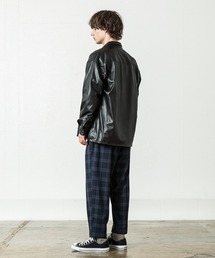 SLICK（スリック）の「フェイクレザーダブルポケットシャツジャケット