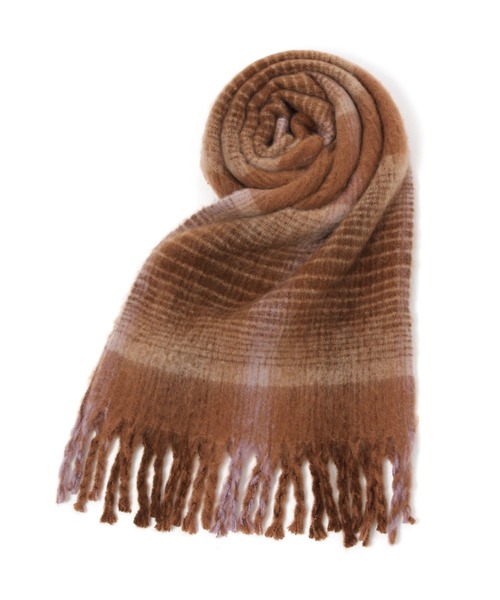 PAGEBOY(ページボーイ)の「キモウチェックストール(ストール/ショール・レディース・ブラック/ブラウン/グレイッシュベージュ・FREE)」の4枚目の写真