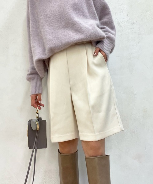 DouDou（ドゥドゥ）の「カルゼショートパンツ（その他パンツ・レディース・ブラック/ベージュ/オフホワイト・FREE）」の2枚目の写真