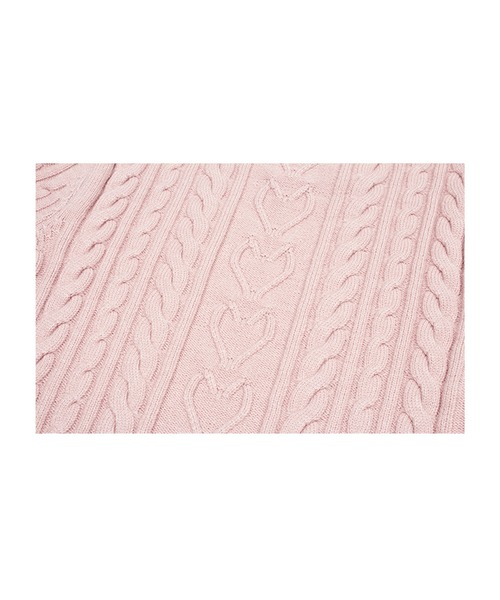 LUVISTRUE（ラヴイズトゥルー）の「A'GEM/9 × .kom 『LUV IS TRUE/ラブ イズ トゥルー』OT DAMAGE KNIT TOP/ロングスリーブ ケーブル編みダメージニットソー（ニット/セーター・レディース・アイボリー/ネイビー/ピンク・FREE）」の14枚目の写真