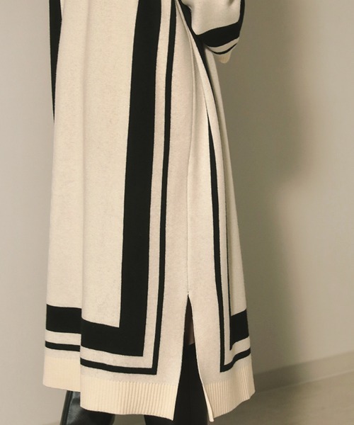 Bou Jeloud(ブージュルード)の「ジャガードスクエア柄ロングワンピース(ワンピース・レディース・アイボリー/モカ/ブラック・FREE)」の21枚目の写真