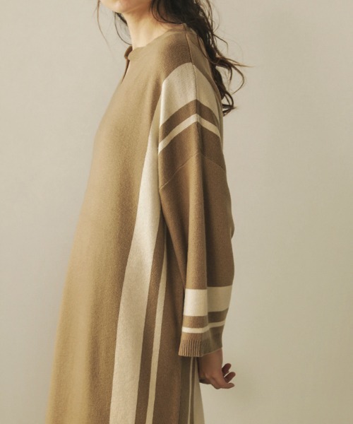 Bou Jeloud(ブージュルード)の「ジャガードスクエア柄ロングワンピース(ワンピース・レディース・アイボリー/モカ/ブラック・FREE)」の7枚目の写真