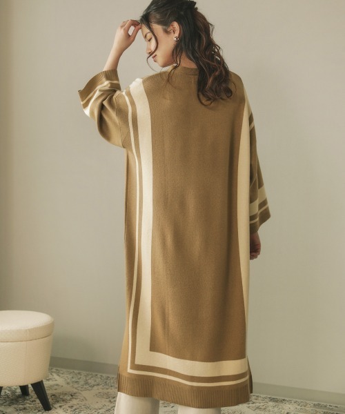 Bou Jeloud(ブージュルード)の「ジャガードスクエア柄ロングワンピース(ワンピース・レディース・アイボリー/モカ/ブラック・FREE)」の10枚目の写真