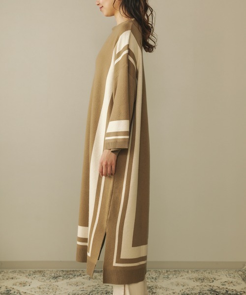 Bou Jeloud(ブージュルード)の「ジャガードスクエア柄ロングワンピース(ワンピース・レディース・アイボリー/モカ/ブラック・FREE)」の20枚目の写真