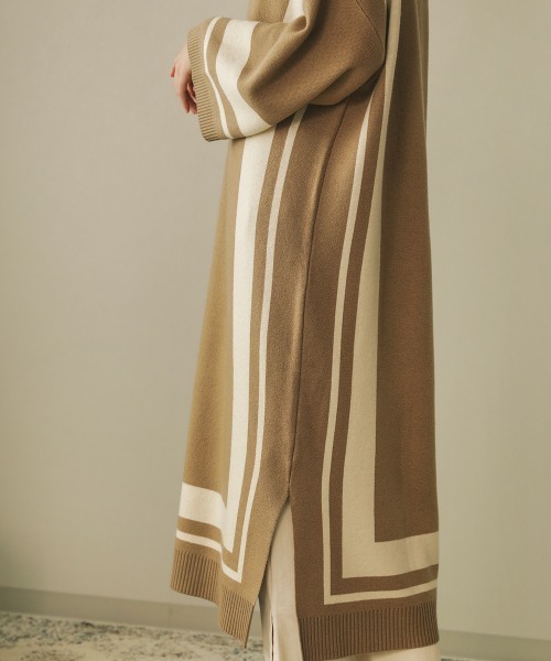 Bou Jeloud(ブージュルード)の「ジャガードスクエア柄ロングワンピース(ワンピース・レディース・アイボリー/モカ/ブラック・FREE)」の15枚目の写真