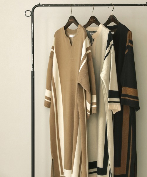 Bou Jeloud(ブージュルード)の「ジャガードスクエア柄ロングワンピース(ワンピース・レディース・アイボリー/モカ/ブラック・FREE)」の8枚目の写真