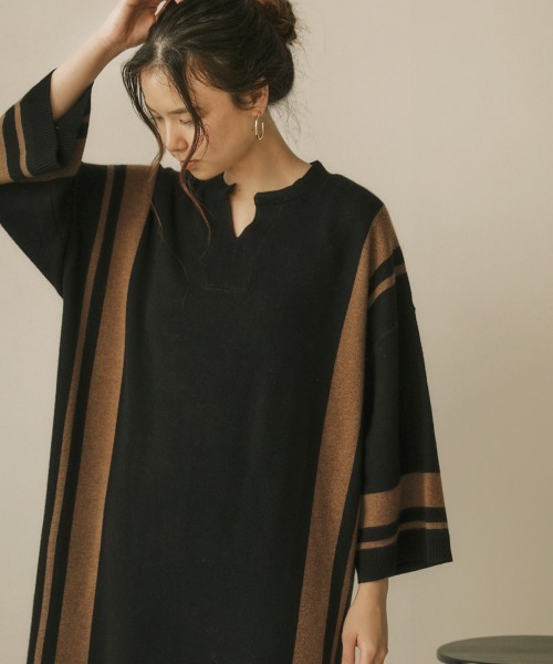 Bou Jeloud(ブージュルード)の「ジャガードスクエア柄ロングワンピース(ワンピース・レディース・アイボリー/モカ/ブラック・FREE)」の19枚目の写真