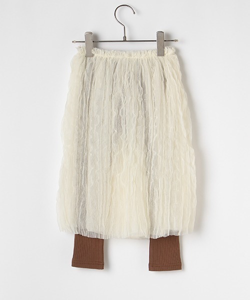 b・ROOM（ビールーム）の「シワ加工チュールスカートスカッツ「ストレッチパンツ」（スカート・キッズ・ブラック/ピンク/アイボリー・90cm/110cm/100cm/120cm/130cm）」の5枚目の写真