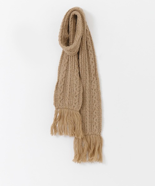HIGHLAND 2000（ハイランドトゥーサウザンド）の「HIGHLAND 2000　Alpaca/BW Scarf（マフラー・メンズ・オフホワイト/キャメル・-）」の7枚目の写真