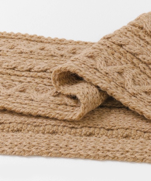 HIGHLAND 2000（ハイランドトゥーサウザンド）の「HIGHLAND 2000　Alpaca/BW Scarf（マフラー・メンズ・オフホワイト/キャメル・-）」の4枚目の写真