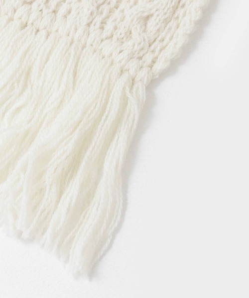 HIGHLAND 2000（ハイランドトゥーサウザンド）の「HIGHLAND 2000　Alpaca/BW Scarf（マフラー・メンズ・オフホワイト/キャメル・-）」の5枚目の写真