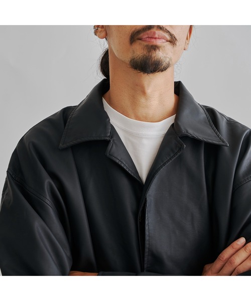 CPCM(シーピーシーエム)の「フェイクレザーショートブルゾン(その他アウター・メンズ・ブラック・MEDIUM/LARGE)」の18枚目の写真