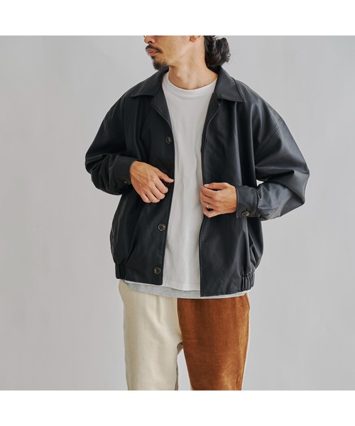 CPCM(シーピーシーエム)の「フェイクレザーショートブルゾン(その他アウター・メンズ・ブラック・MEDIUM/LARGE)」の5枚目の写真