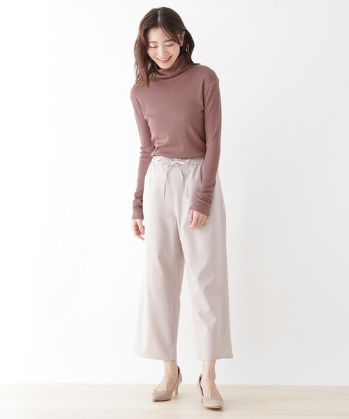 SHOO・LA・RUE(シューラルー)の「◆あったか機能付きリブタートル(Tシャツ/カットソー・レディース・ブラック/アイボリー/グレー系その他/ピンク系・02/03/04)」の7枚目の写真