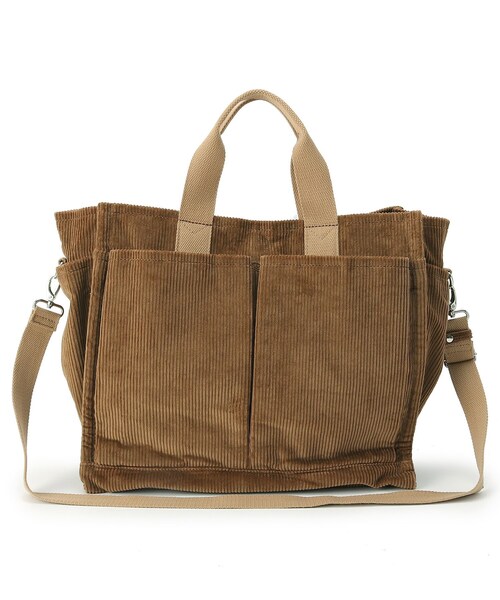 SHOO・LA・RUE（シューラルー）の「◆コーデュロイビッグ2WAYトート（トートバッグ・レディース・カーキ系4/ブラウン系その他/ナチュラル/ブラウン系・00）」の11枚目の写真