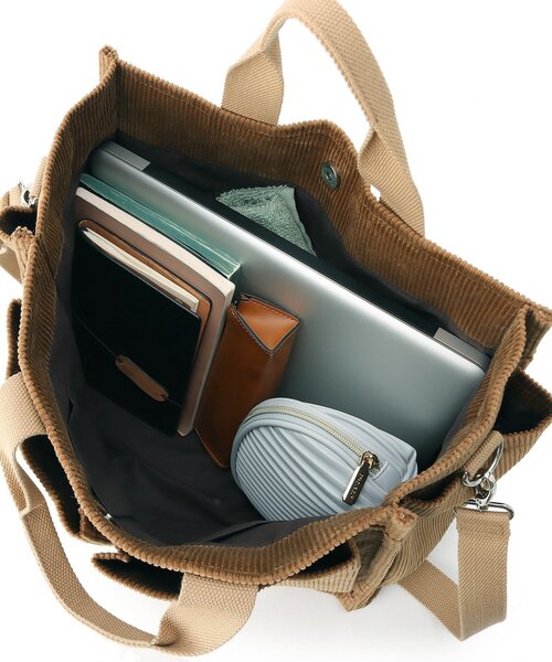 SHOO・LA・RUE（シューラルー）の「◆コーデュロイビッグ2WAYトート（トートバッグ・レディース・カーキ系4/ブラウン系その他/ナチュラル/ブラウン系・00）」の13枚目の写真