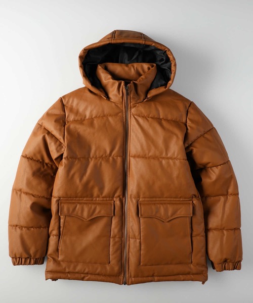 Right-on（ライトオン）の「中綿ＰＵジャケット（ダウンジャケット/コート・メンズ・ブラック/ベージュ・L/M/XL）」の8枚目の写真