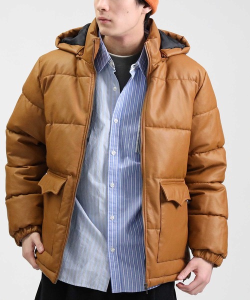 Right-on（ライトオン）の「中綿ＰＵジャケット（ダウンジャケット/コート・メンズ・ブラック/ベージュ・L/M/XL）」の18枚目の写真