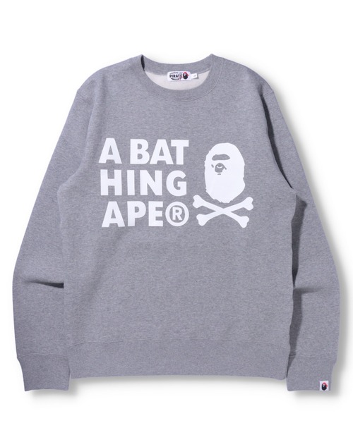 A BATHING APE(アベイシングエイプ)の「【PIRATE STORE EXCLUSIVE】A BATHING APE CROSSBONE CREWNECK M(スウェット・メンズ・グレー/ブラック・SMALL/MEDIUM/LARGE/X-LARGE/XX-LARGE)」の2枚目の写真