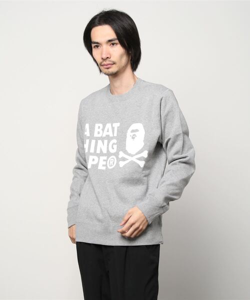 【A BATHING APE】BAPE FACE クルーネックスウェット M A BATHING APE® Ape Head One Point Crewneck | Bape official