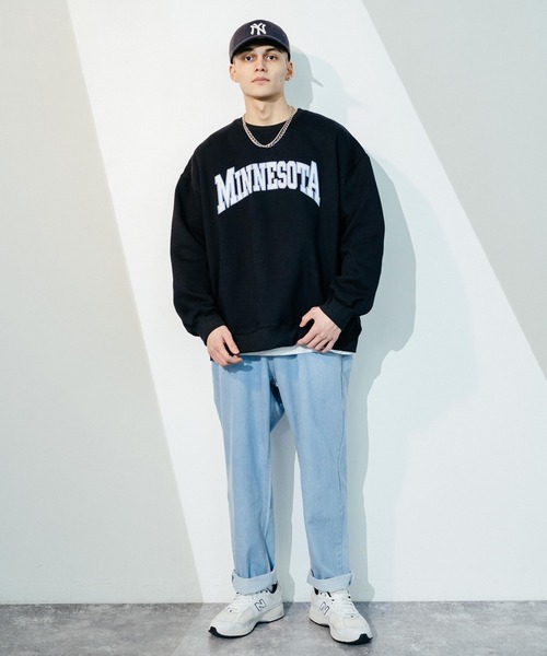 Ressaca(レサーカ)の「ビッグシルエット ミネソタ カレッジロゴ 刺繍裏起毛スウェットトレーナー(スウェット・メンズ・グレー/オートミール/グリーン/ブラック・M/L)」の7枚目の写真