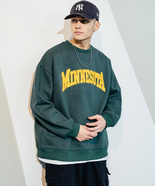Ressaca(レサーカ)の「ビッグシルエット ミネソタ カレッジロゴ 刺繍裏起毛スウェットトレーナー(スウェット・メンズ・グレー/オートミール/グリーン/ブラック・M/L)」の12枚目の写真