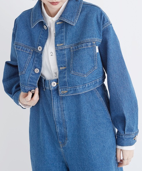 I am I in fact...（アイアムアイインファクト）の「●12.5oz short denim jacket（デニムジャケット・レディース・サックスブルー/ネイビー・FREE）」の4枚目の写真