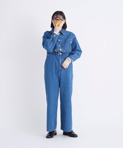 I am I in fact...（アイアムアイインファクト）の「●12.5oz short denim jacket（デニムジャケット・レディース・サックスブルー/ネイビー・FREE）」の10枚目の写真