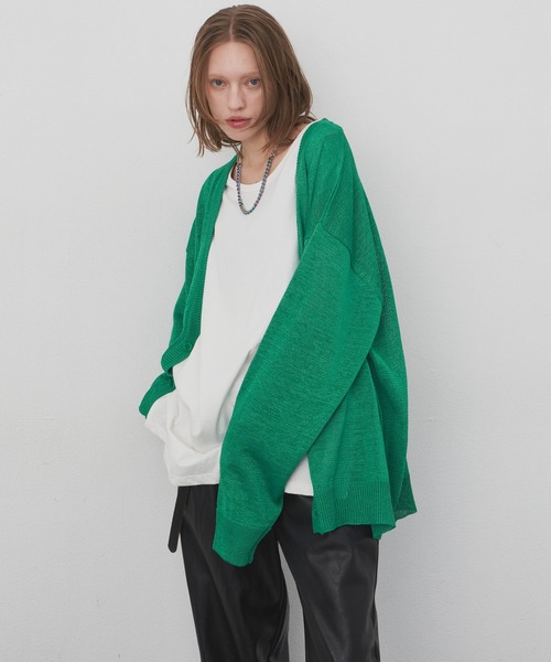 AIVER(アイバー)の「AIVER テープヤーンニットカーディガン(カーディガン/ボレロ・メンズ・ブラック/ブルー/グリーン・MEDIUM/LARGE)」の7枚目の写真