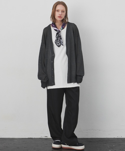 AIVER(アイバー)の「AIVER テープヤーンニットカーディガン(カーディガン/ボレロ・メンズ・ブラック/ブルー/グリーン・MEDIUM/LARGE)」の4枚目の写真