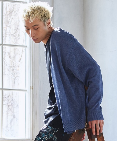 AIVER(アイバー)の「AIVER テープヤーンニットカーディガン(カーディガン/ボレロ・メンズ・ブラック/ブルー/グリーン・MEDIUM/LARGE)」の15枚目の写真