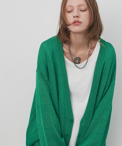 AIVER(アイバー)の「AIVER テープヤーンニットカーディガン(カーディガン/ボレロ・メンズ・ブラック/ブルー/グリーン・MEDIUM/LARGE)」の10枚目の写真