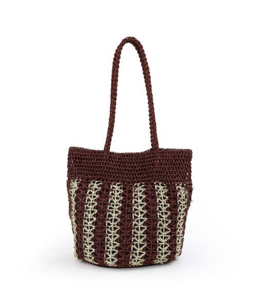 MIAN (ミアン)の「透かし編みフィルムトート(かごバッグ・レディース・ブラック/ブラウン/シルバー/グリーン・FREE)」の11枚目の写真