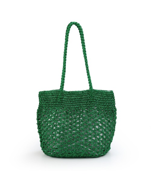 MIAN (ミアン)の「透かし編みフィルムトート(かごバッグ・レディース・ブラック/ブラウン/シルバー/グリーン・FREE)」の9枚目の写真