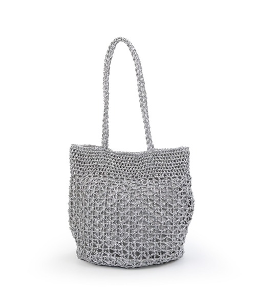 MIAN (ミアン)の「透かし編みフィルムトート(かごバッグ・レディース・ブラック/ブラウン/シルバー/グリーン・FREE)」の8枚目の写真