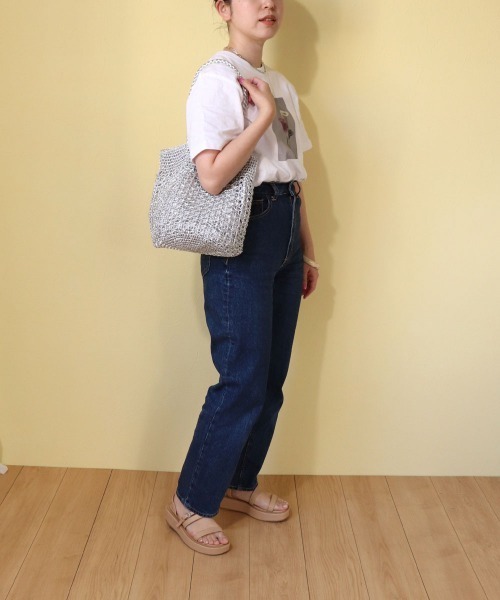 MIAN (ミアン)の「透かし編みフィルムトート(かごバッグ・レディース・ブラック/ブラウン/シルバー/グリーン・FREE)」の20枚目の写真