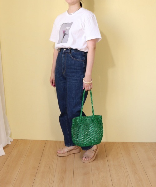 MIAN (ミアン)の「透かし編みフィルムトート(かごバッグ・レディース・ブラック/ブラウン/シルバー/グリーン・FREE)」の16枚目の写真