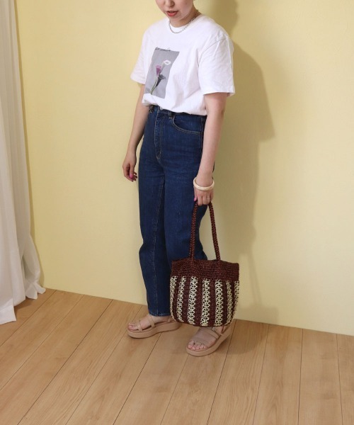 MIAN (ミアン)の「透かし編みフィルムトート(かごバッグ・レディース・ブラック/ブラウン/シルバー/グリーン・FREE)」の14枚目の写真