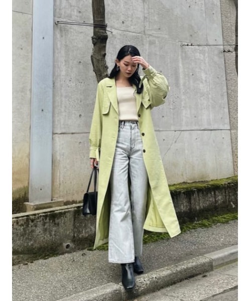 SLY（スライ）の「SHEER S/L SQUARE N/C TOPS シアースリーブスクエア