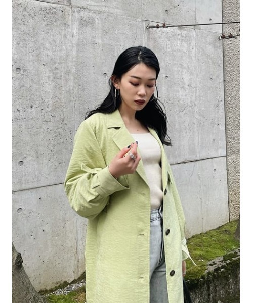 SLY（スライ）の「SHEER S/L SQUARE N/C TOPS シアースリーブ