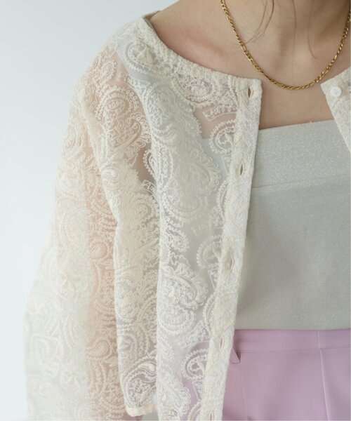 RAY CASSIN（レイカズン）の「ペイズリーレースシアーブラウス（シャツ/ブラウス・レディース・ブラック/キナリ・FREE）」の11枚目の写真