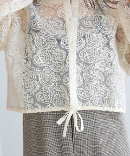 RAY CASSIN（レイカズン）の「ペイズリーレースシアーブラウス（シャツ/ブラウス・レディース・ブラック/キナリ・FREE）」の20枚目の写真